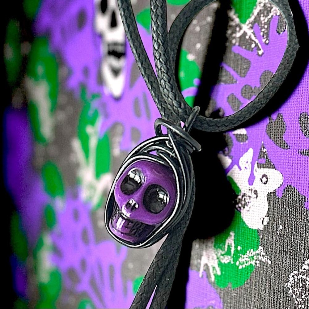 5 For $25💫Whimsygoth Purple Skull Pendant